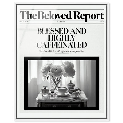 «Blessed Caffeine Ritual», reproduction d'art encadrée et encadrée par Art Remedy, cadre blanc, 16 x 20