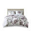 Drap-housse édredon mauve à motif floral avec draps lavables à la machine