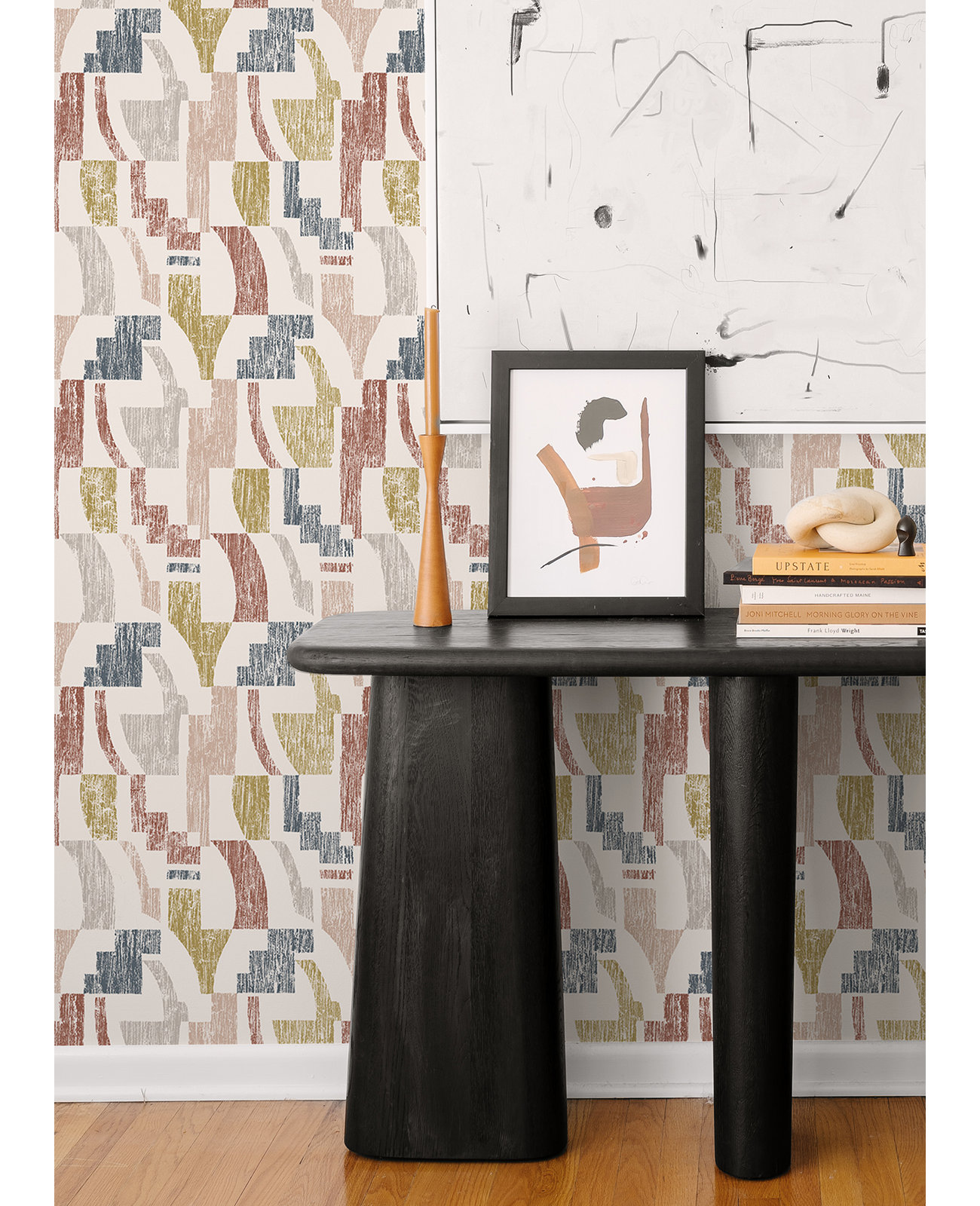 Sarda Modern Peel & Stick Geometric Wallpaper, Gray