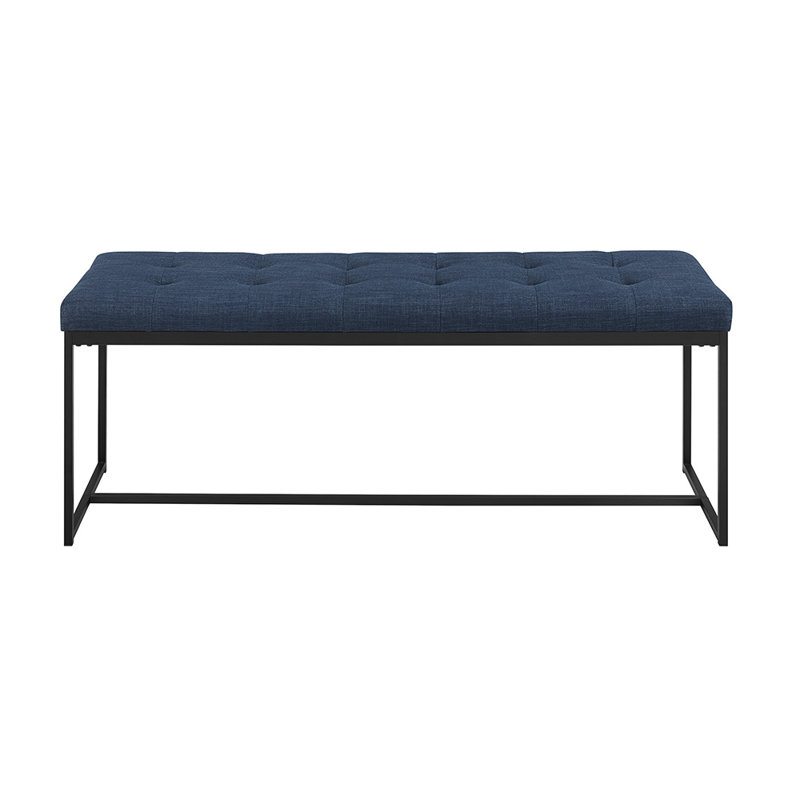 Wansley Linen Upholstered Bench, Blue