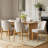 Linen Upholstered Dining Chairs With Solid Wood Legs-980415172