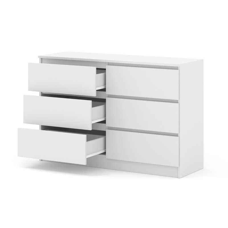 Commode Sunem S6 120 cm matt 6 drawers, White