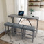 Ensemble de table de bar industriel avec prise de courant, chaises confortables et design durable pour les espaces de vie modernes