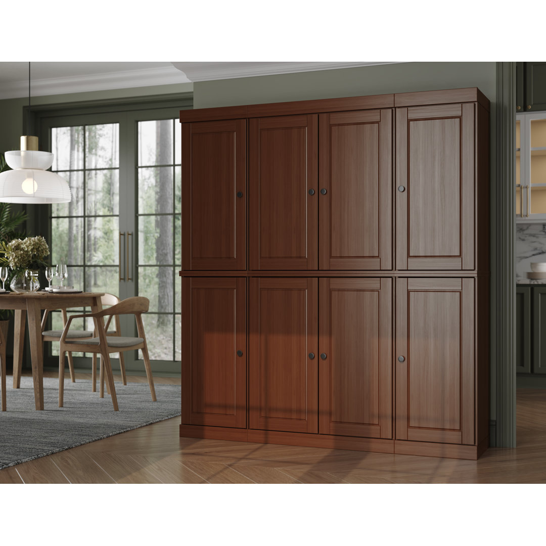 Siegmeyer 100% Solid Wood 65" Pantry Cabinet with Raised Panel Doors & Adjustable Shelves Hokku Designs Finish: Mocha