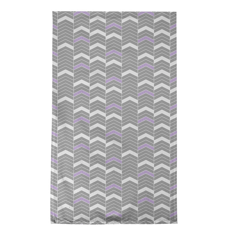 Stephenie Tea Towel Kitchen Towel, Gray/Purple, Cotton Twill