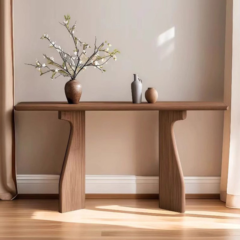 Table de véranda en bois massif de style français, H 29,5 po x l 55 po x P 15,7 po, Brun