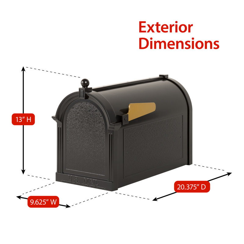 Deluxe Package Post Mounted Mailbox, Black, Yes