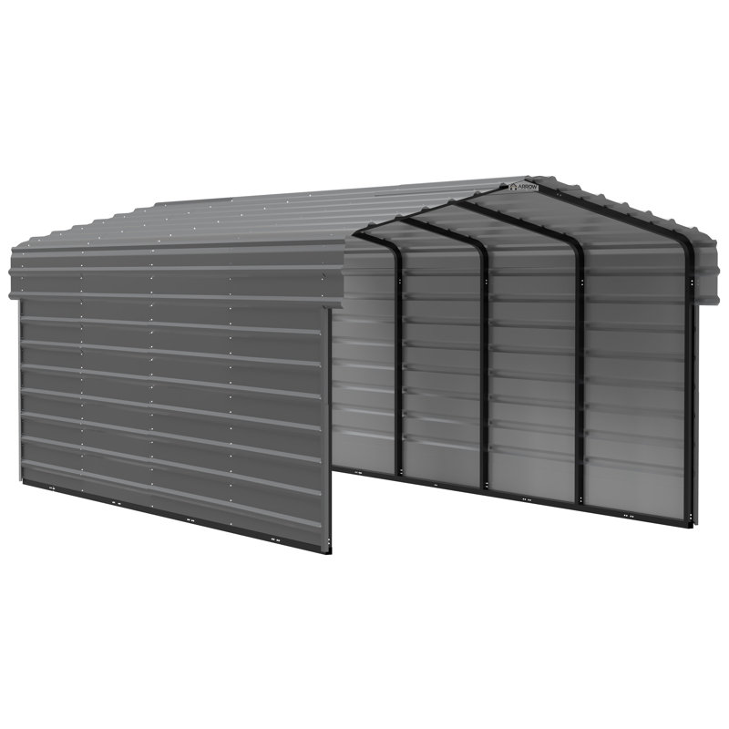 10' x 20' Charcoal Steel Carport Kit with Enclosure