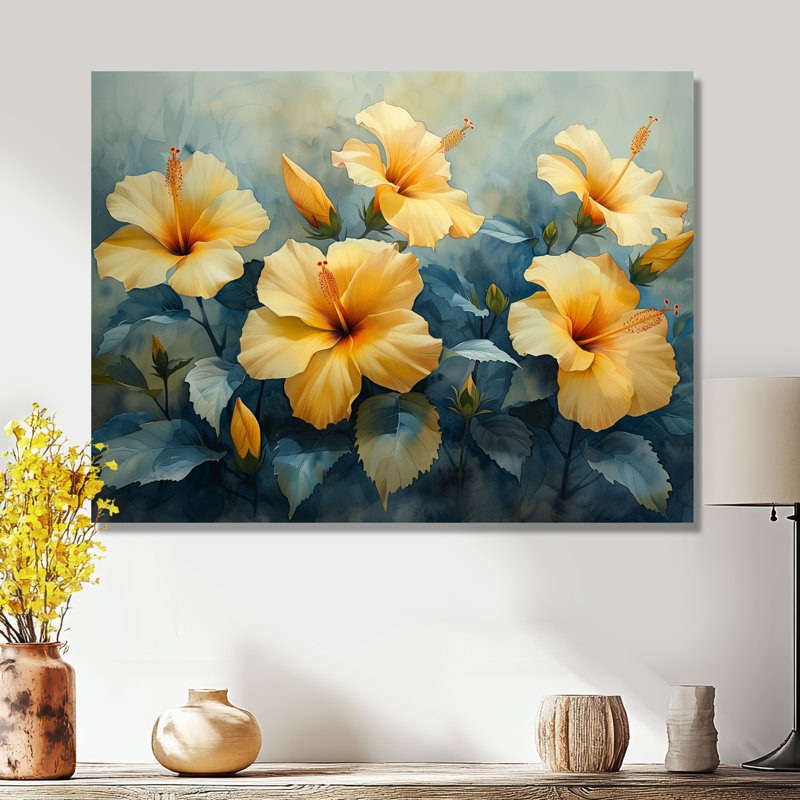 Marcel - Hibiscus, impression d'art mural, Métal, H 12 po x l 20 po x P 1 po