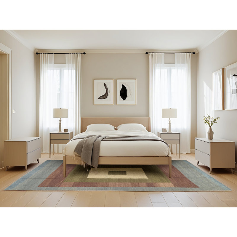 Tapis gris/beige/brun contemporain, Rectangle 5 pi x 8 pi