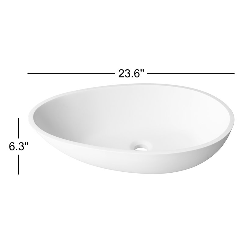 Lavabo de salle de bain ovale noir Foho, Blanc