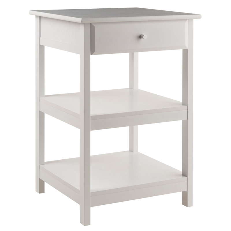 Arrya White Printer Stand with Drawer and Open Shelf, 30.71'' H X 20.87'' W X 20.24'' D, White
