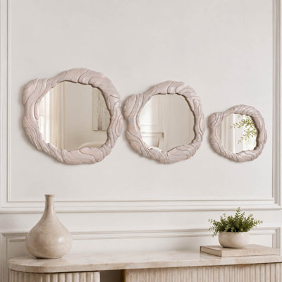 Miroir dimensionnel en bois sculpté 3 pièces  Tiberius