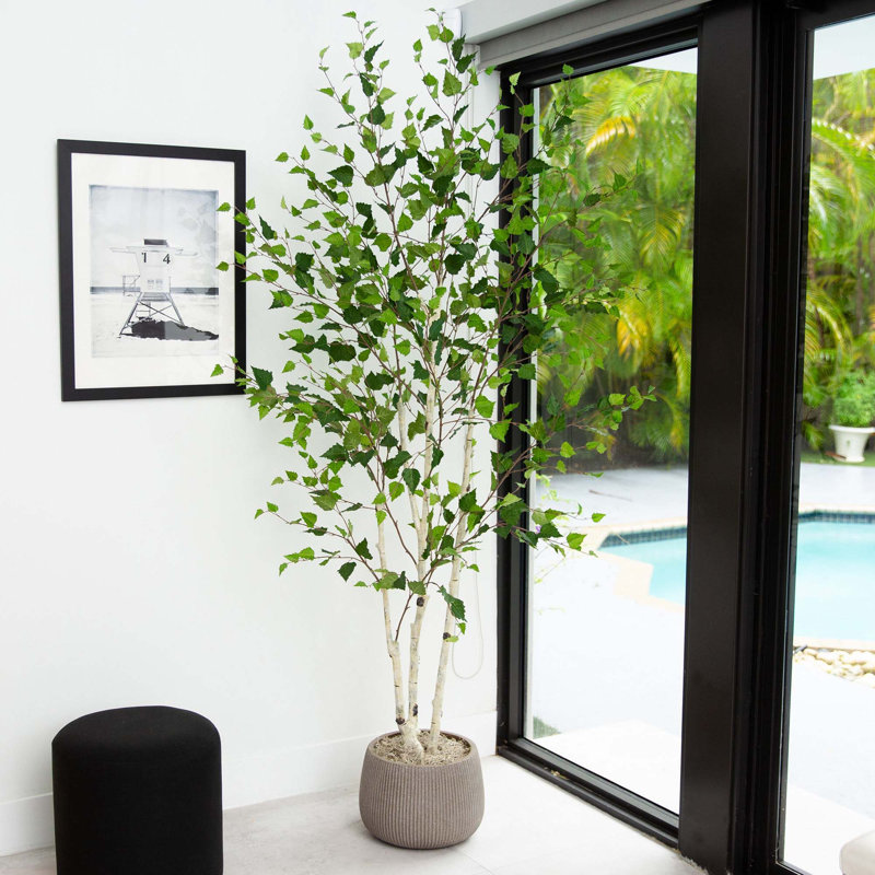 84'' Faux Birch Tree in Pot Liner