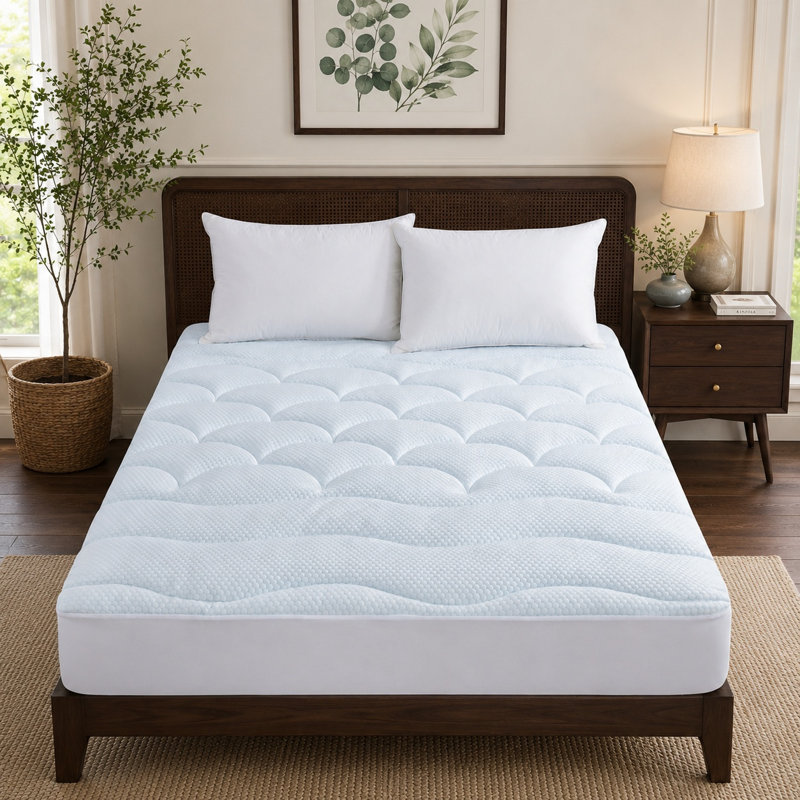 Protège-matelas imperméable épais et rafraîchissant - Protège-matelas matelassé respirant avec poche profonde, Double
