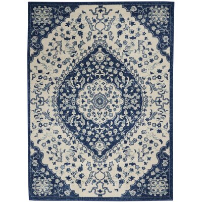 Blissany Machine Woven Polypropylene Area Rug in Ivory Blue/Beige -  Darby Home Co, D7A54A6AF5AD4066B393ED44CCE0D304