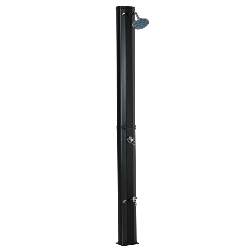 Solar Powered Temperature Controlled Portable Plastic Free Standing Outdoor Shower and Footwash Spout