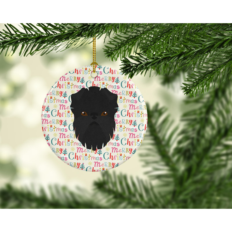 Ornement suspendu Affenpinscher Merry Christmas