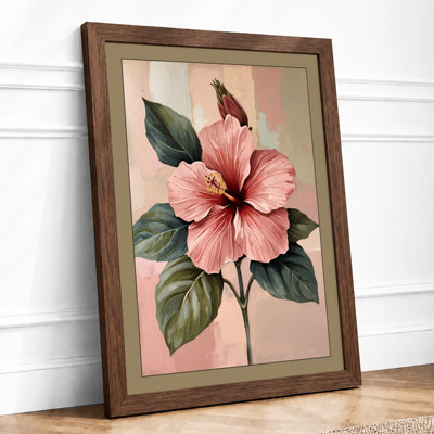 Pink Hibiscus Botanical - Framed Print