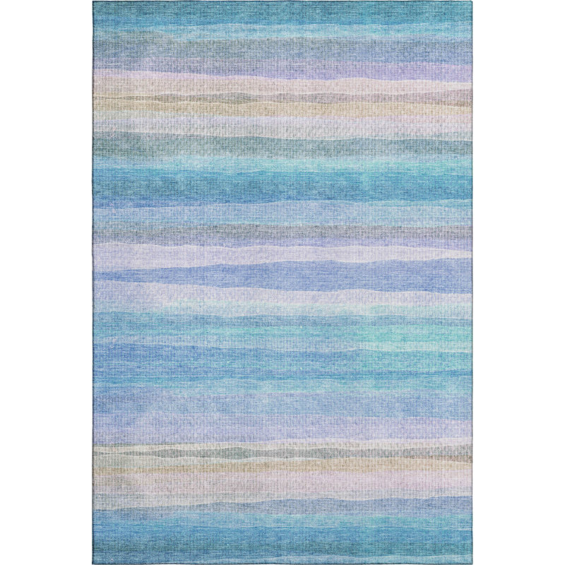 Premium Machine Washable Mayfield AMF2093 Striped Rug, 2'6" x 3'10", Lavender