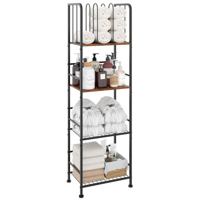 Towel Rack Free Standing 4-Tier M-Shaped Detachable Dividers