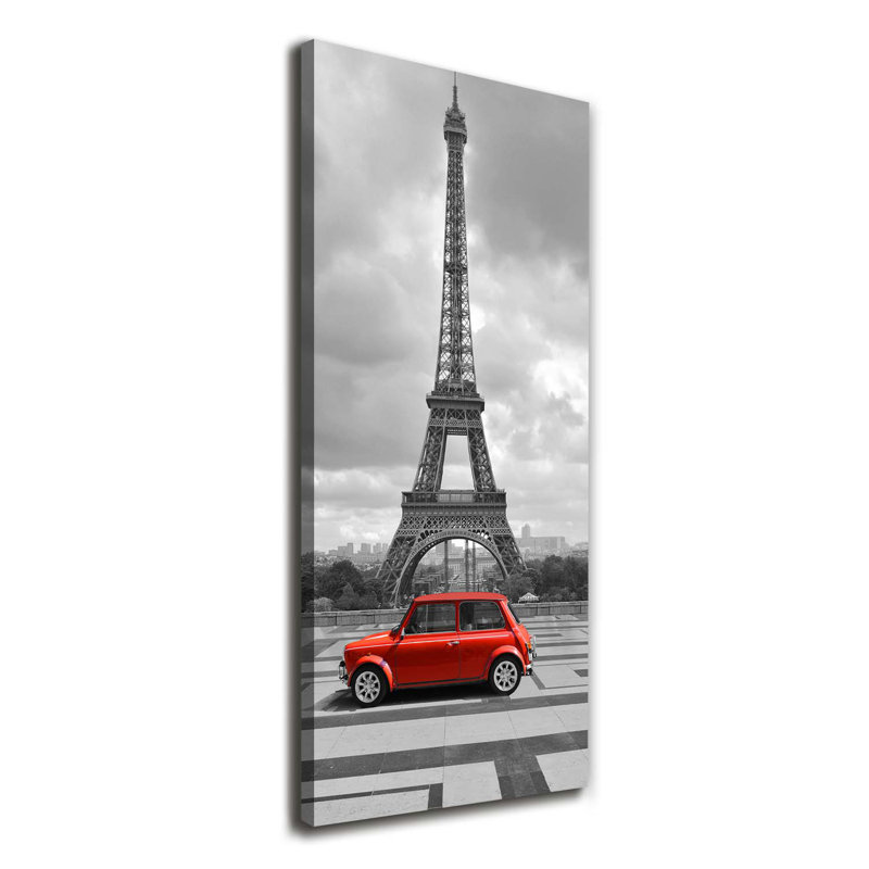 Eiffel Tower Auto - Wrapped Canvas Print
