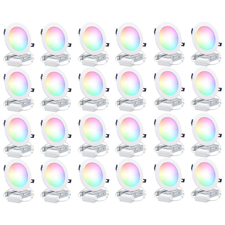 6 Inch 12W LED RGBCW Smart Recessed Lighting, Alexa/Google/Siri Compatible