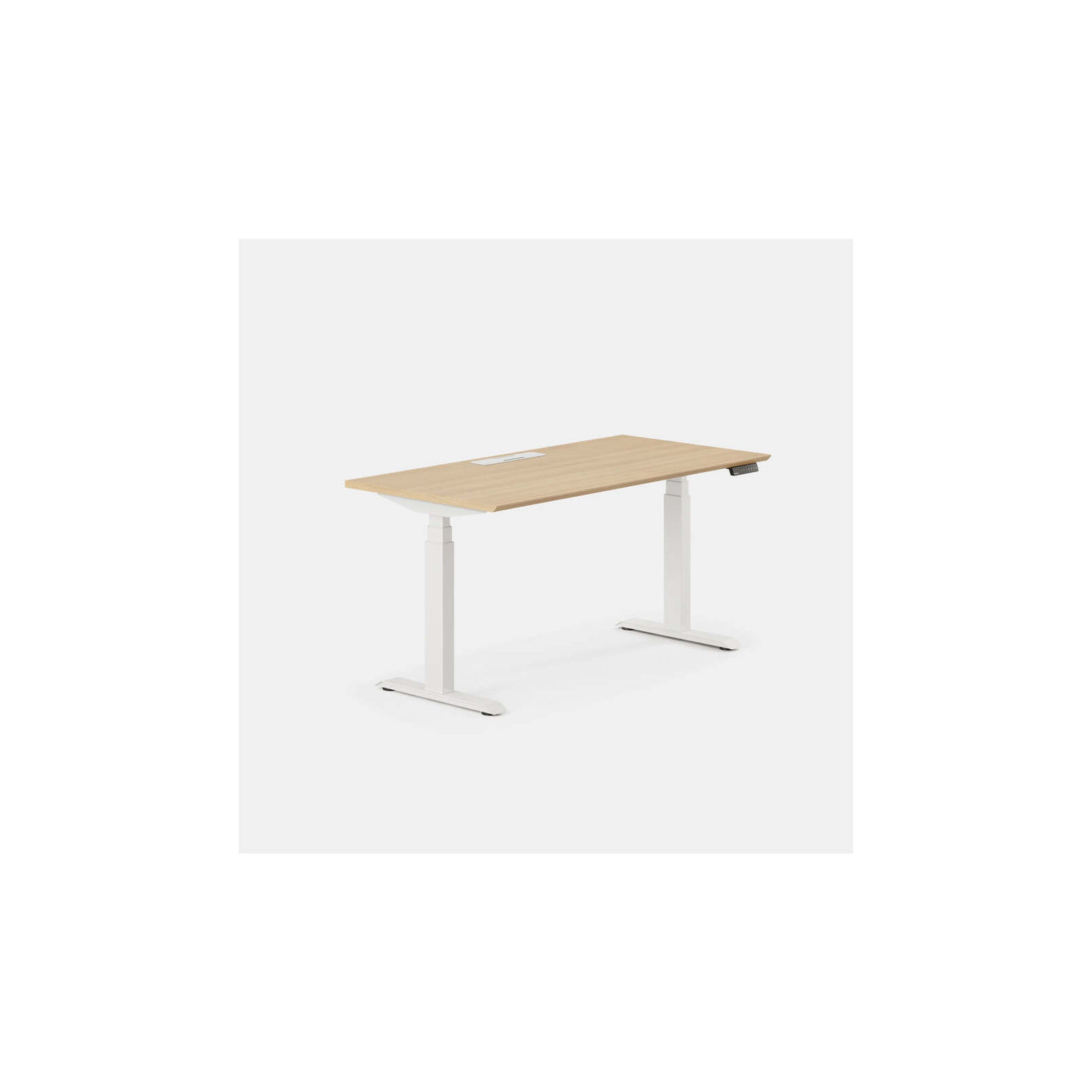Standing Desk, 52" H x 60" W x 30" D, Woodgrain, White