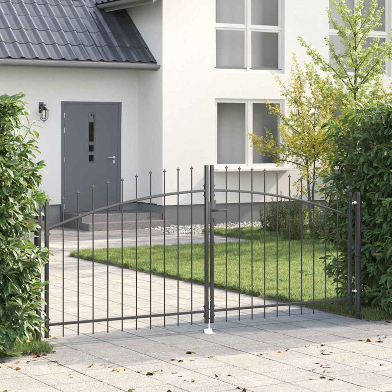 Double barrière avec verrou gris vidaXL 117,91 x 58,86 po, H 3,3 pi x l 9,8 pi