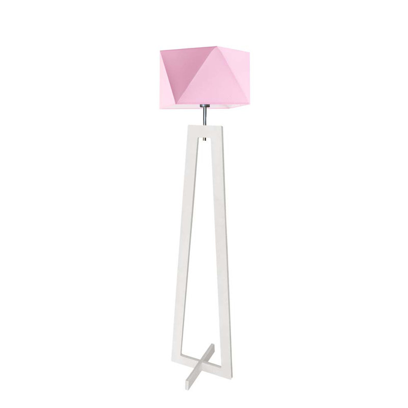 Ayaab 152cm Traditional Floor Lamp, Light Pink, White