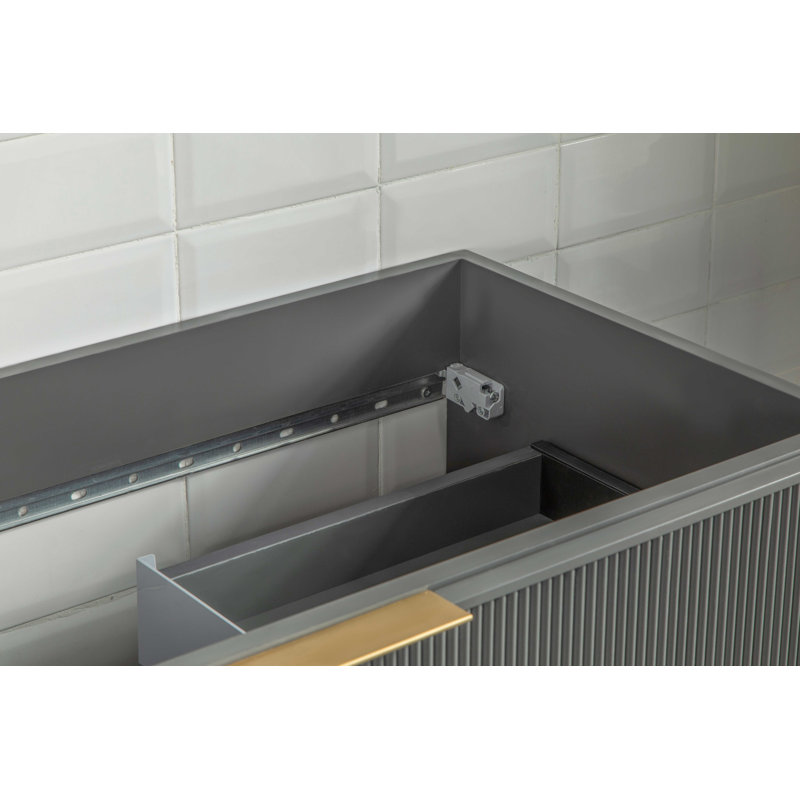 Meuble-lavabo 36 po avec lavabo en porcelaine intégré Celeste, Poivre