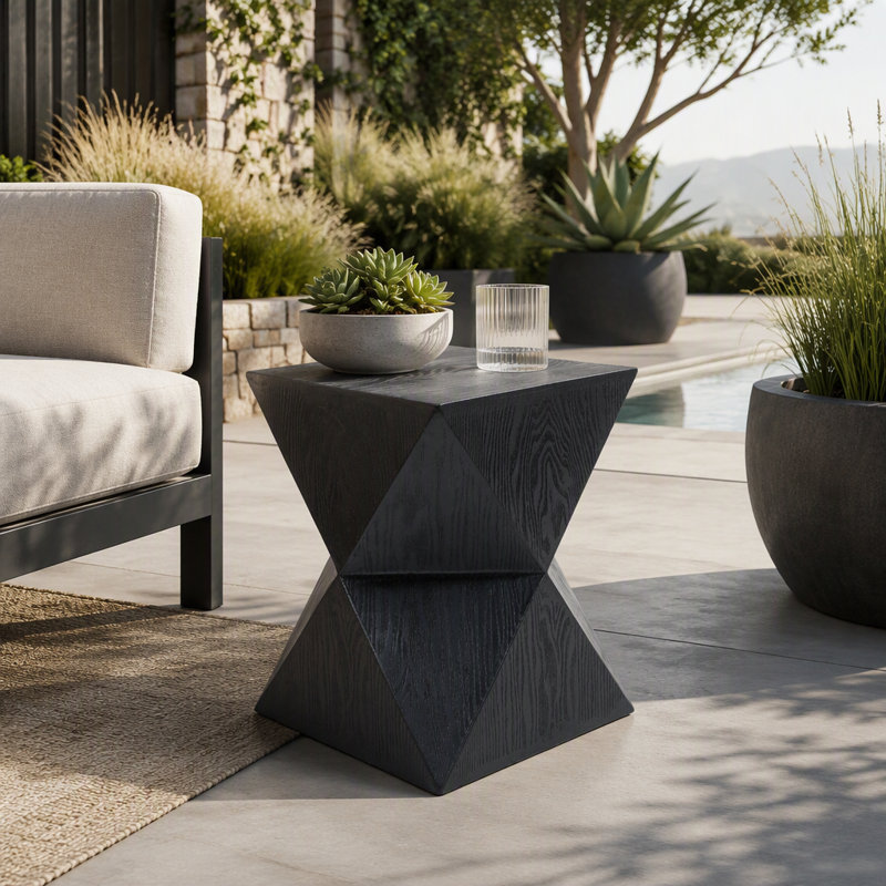 Table d'appoint 14,25 po Prismatic Symmetry, Noir