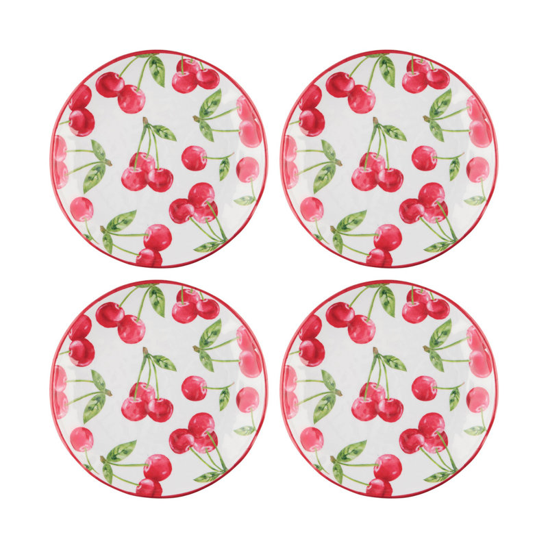 12-Piece Cherry 6" Melamine Plate