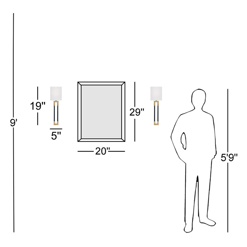 Flush Mounted Sconce, Aged Brass/Black