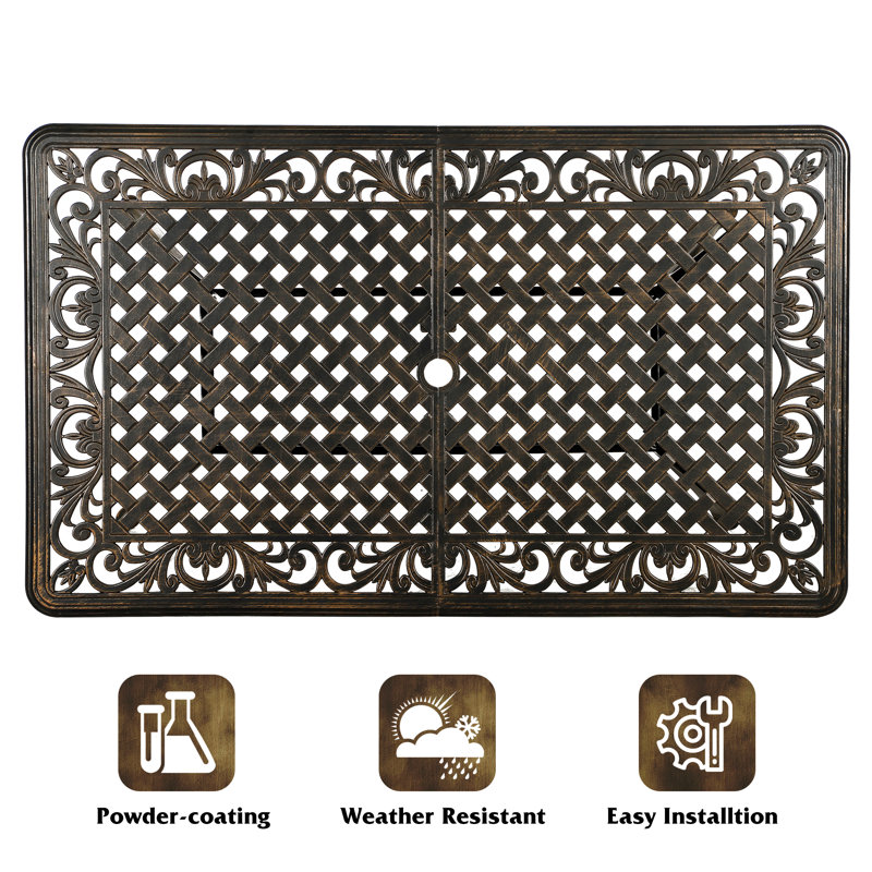 Ensemble repas d'extérieur rectangulaire L 59,06 po Takeko