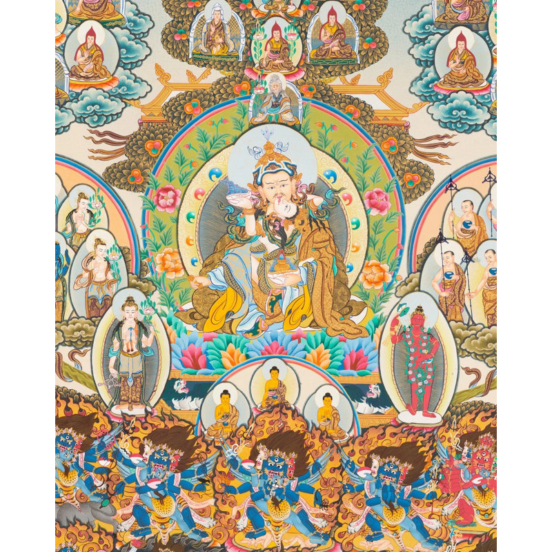 Arbre de lignage Gurang Rinpoché Thangka (Thangka sans brocart)