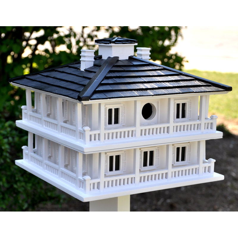 Southern Plantation Style White and Black Birdhouse