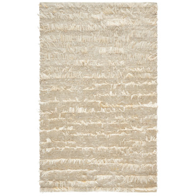 Natura Hand Woven Wool/Cotton Solid Color Rug in Ivory