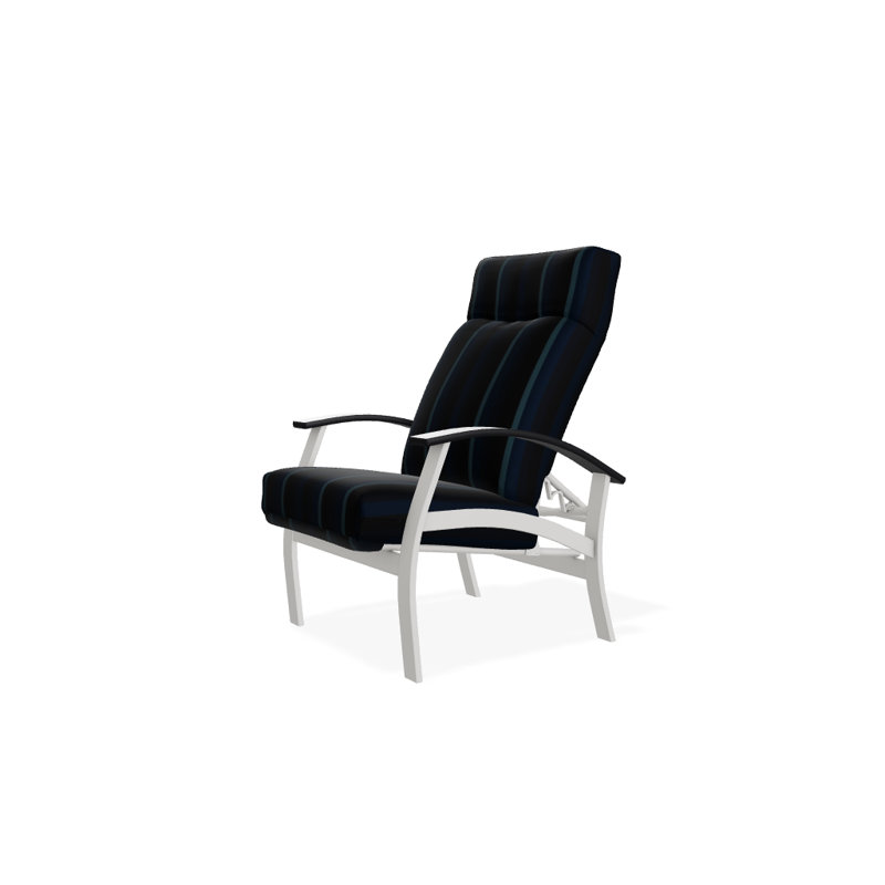 Chaise de patio inclinable avec coussins Askar, Indigo, Neige texturée, Blanc P50