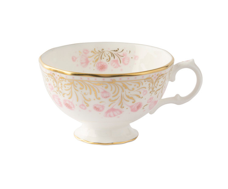 Royal Peony Bone China Teacup, Pink
