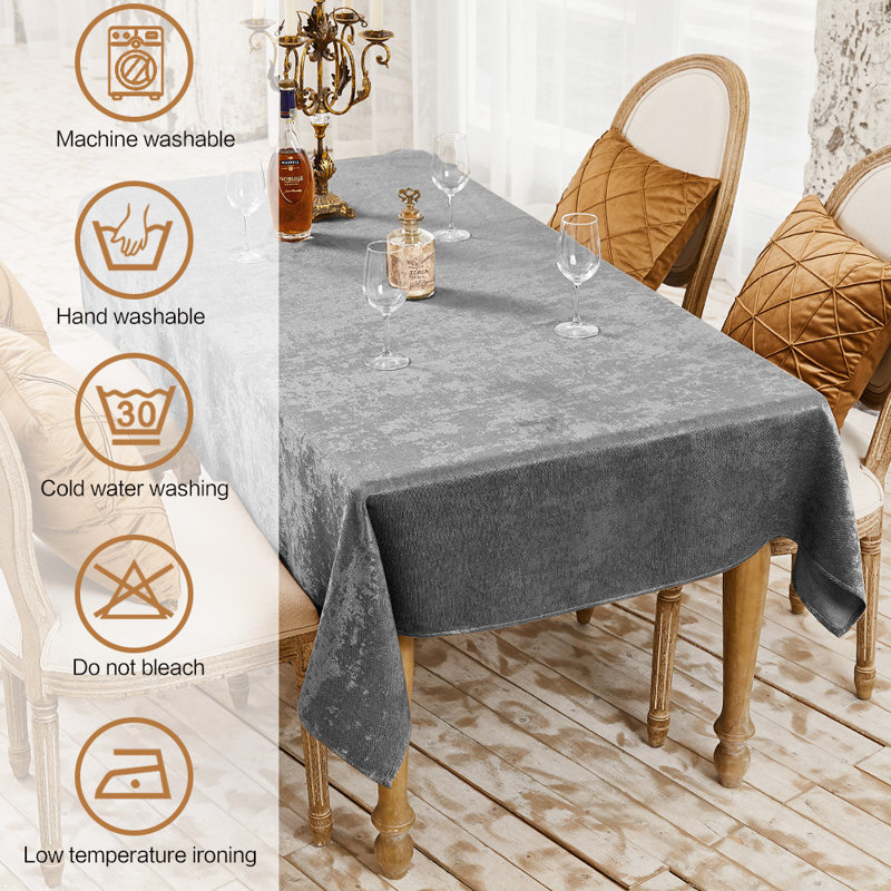 Janssen Wedding Tablecloth, Gray, 55" x 95"