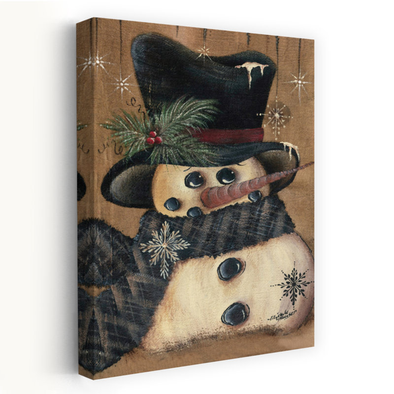 «All Bundled Up - Contemporary Snowman With Carrot Nose», H 24 po x l 36 po