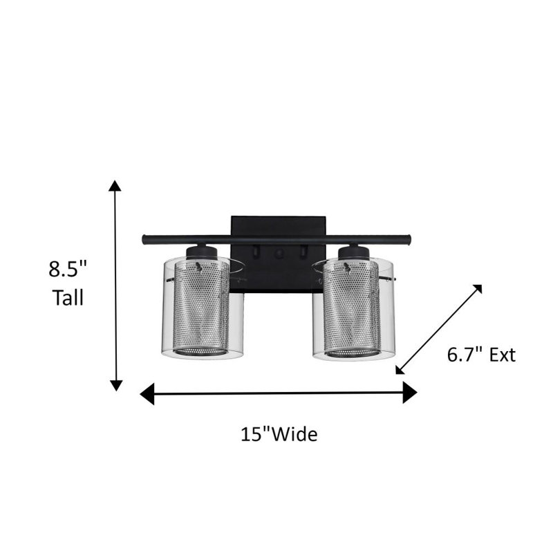 Aimme Dimmable Vanity Light, Clear/Chrome, 2