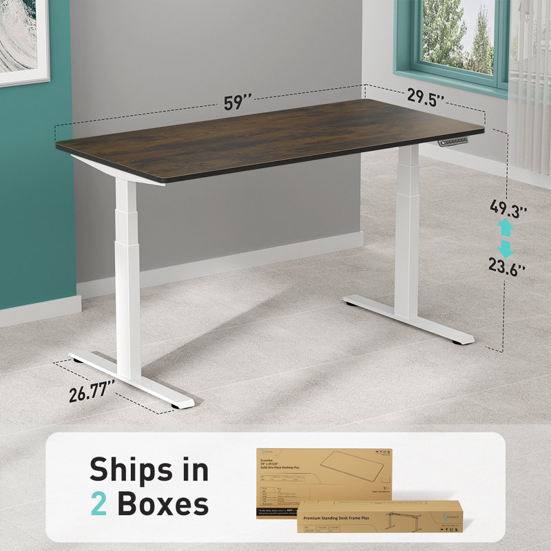 Premium Standing Desk Plus, Brown, White