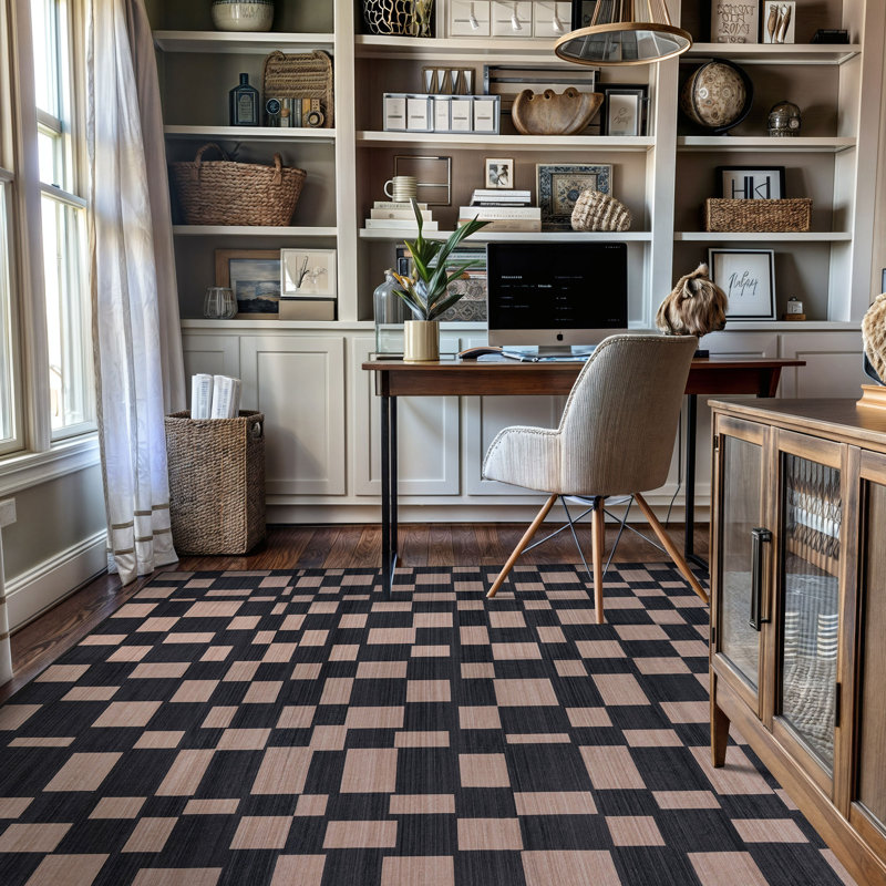 Lipsey Flatweave Checkered Indoor Rug, 5' x 7'