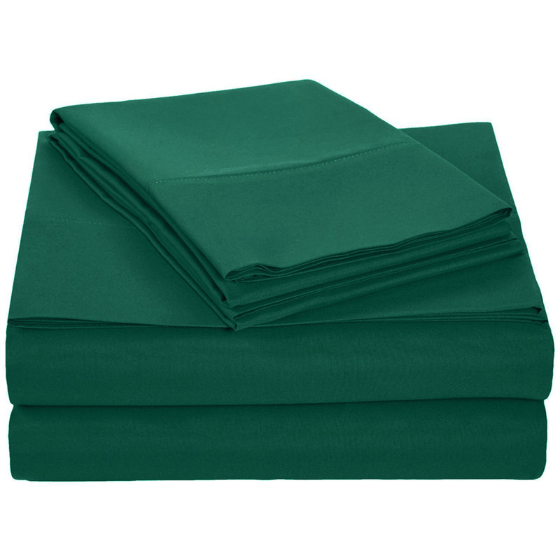 Ensemble de draps en microfibre Sallie, Très grand, Vert delta