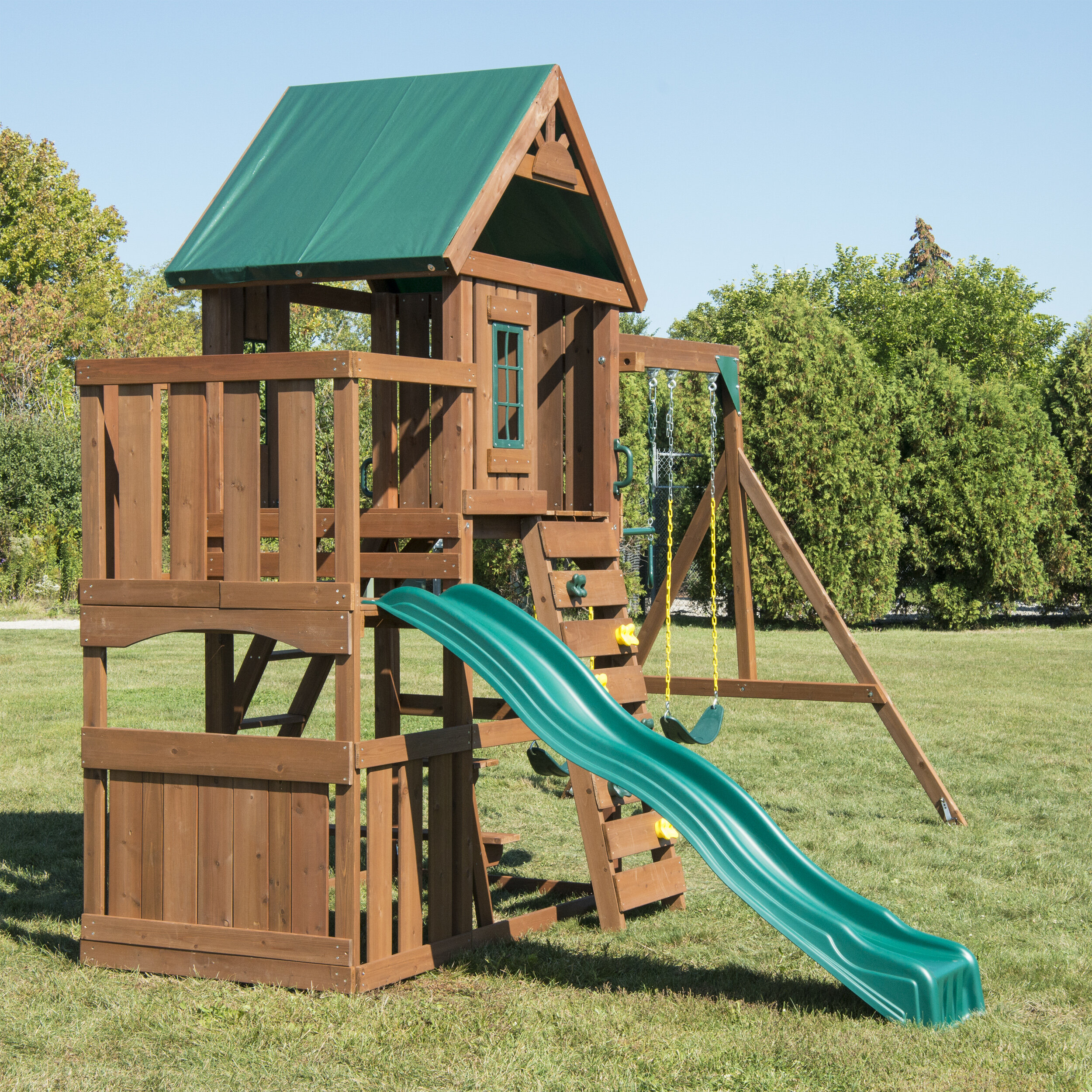 Swing-n-Slide Elkhorn Wooden Play Swing Set & Reviews | Wayfair