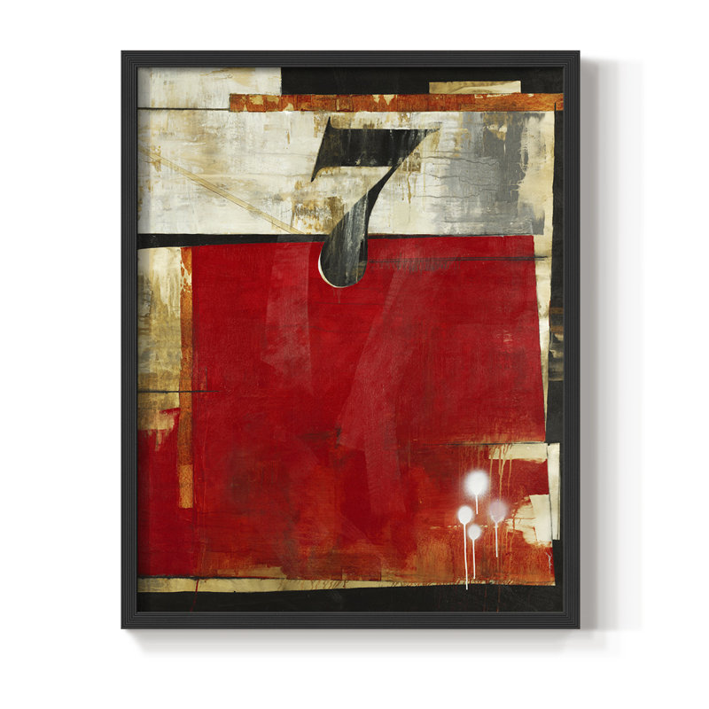 «Lucky No. 7», reproduction encadrée - bois massif, Noir, H 14 po x l 11 po