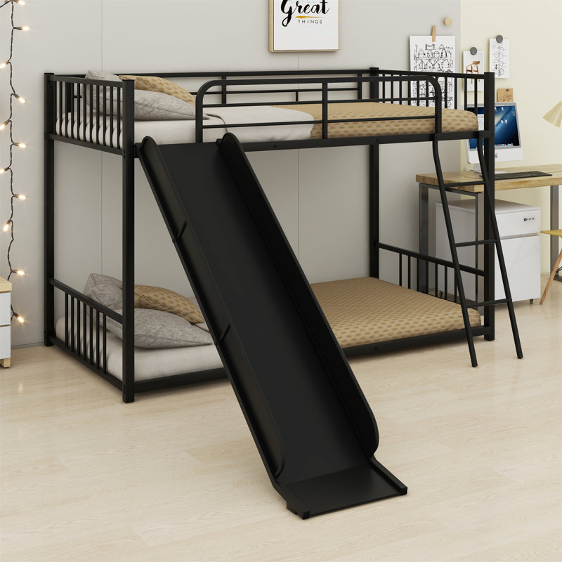 Bunk Bed With Slide, Black