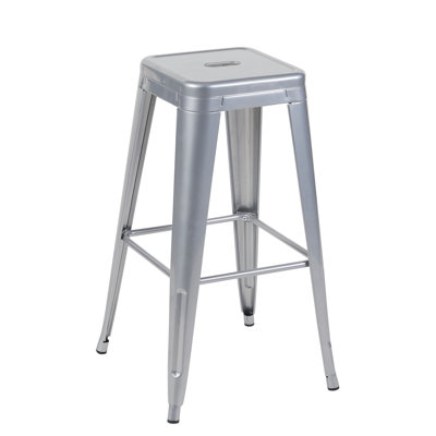Tabouret à hauteur de comptoir 30 po, ensemble de 2 tabourets de bar en métal sans dossier, non empilable, amovible et facile à assembler, conception peu encombrante pour îlot de cuisine / bar / café / salle à manger (mauve)